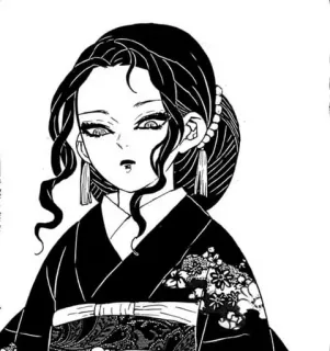 🐈‍⬛ 7d5e87c8 Anime, Manga, Nhật Bản, Phụ nữ, Kimono, Trắng đen whatsapp sticker