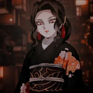 🍎 5836495f Muzan Kibutsuji Demon Slayer Аниме, Демон, Кимоно, Клинок, рассекающий демонов, Персонаж whatsapp sticker