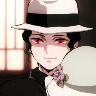 🍜 58fb9f84 Muzan Kibutsuji Demon Slayer Аниме, Демон, Клинок, рассекающий демонов, Мудзан Кибуцуджи, Злодей, Шляпа, Персонаж, Манга whatsapp sticker