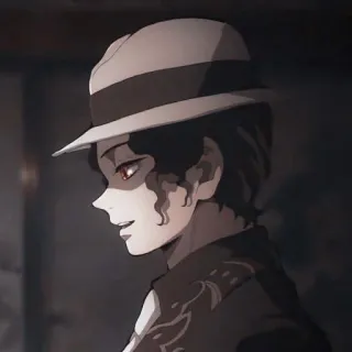 🎩 c3dd303a Muzan Kibutsuji Demon Slayer Аниме, Демон, Злодей, Персонаж, Истребитель демонов, Музан Кибуцуджи, Шляпа, Зло whatsapp sticker