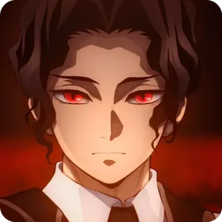 👺 34cc39f4 Muzan Kibutsuji Demon Slayer Аниме, Демон, Красные глаза, Персонаж, Мудзан, Клинок рассекающий демонов telegram sticker