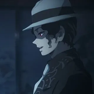 😀 df33d4c4 Muzan Kibutsuji Demon Slayer Аниме, Демон, Шляпа, Персонаж, Музан Кибуцуджи telegram sticker