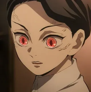 👺 ef42b09f Rui Demon Slayer Аниме, Демон, Парень, красные глаза, бледная кожа, жуткий telegram sticker
