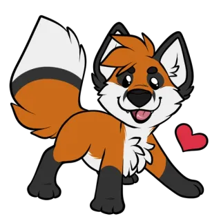 ❤️ 1a4fa94e rubah, lucu, kartun, hati, binatang, berbulu telegram sticker