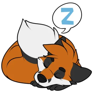 💤 52f1c8a9 Z rubah, tidur, tertidur, hewan, kartun, lucu, zzz, istirahat telegram sticker