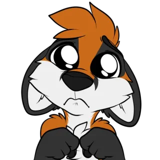 😢 a6241e7f rubah, furry, sedih, kartun, hewan telegram sticker