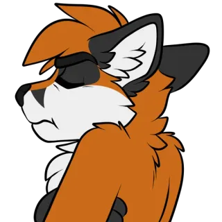 😒 d51e2fe8 rubah, antropomorfik, furry, karakter, kartun telegram sticker