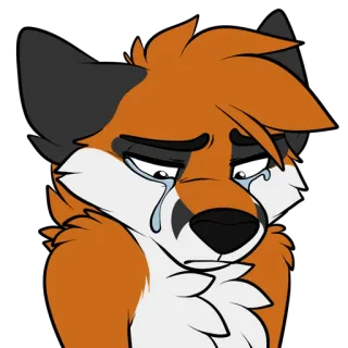 😭 f84fad44 rubah, furry, menangis, sedih, air mata, emosional telegram sticker