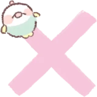 🐧 54553a70 귀여운, 캐릭터, 스티커, X표 telegram sticker