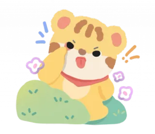 🐯 08e59544 Cartoon, Dier, Sticker, Leuk, Kat telegram sticker