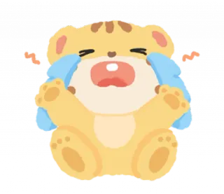 🐯 e8e3e1f7 huilen, verdrietig, tranen, cartoon, dier, schattig, emotie telegram sticker