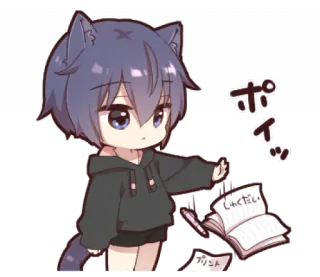 🎱 9babd600 ポイッ อนิเมะ, แมว, คาวาอิ, น่ารัก, มังงะ telegram sticker