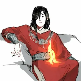 🔥 c0efdd36 personaggio, persona, veste rossa, arte, maschio, fantasy telegram sticker