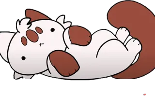 🥰 00998500 animal, chat, mignon, dessin animé, détendu, marron et blanc telegram sticker