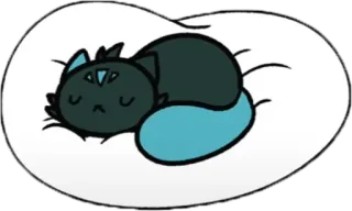 😴 83cb5b09 chat, animal, mignon, dormir, oreiller, détente telegram sticker