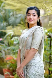 🍑 a89aae67 Femme, Indienne, Sari, Portrait, Actrice, Rashmika Mandanna whatsapp sticker