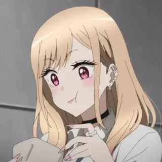 🍰 a3638d76 anime, gái, dễ thương, tóc vàng, mắt hồng telegram sticker