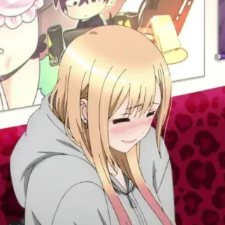 🍰 c98dfd5b Marin Kitagawa My Dress-Up Darling Anime, Cô gái, Đỏ mặt, Cười, Dễ thương, My Dress-Up Darling, Marin Kitagawa telegram sticker