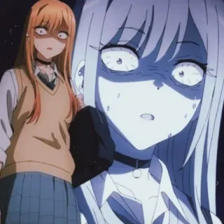 🥲 435173a1 动漫, 震惊, 惊讶, 卡通, 插画, 肖像 whatsapp sticker