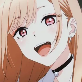 🥲 aaa6e757 Marin Kitagawa My Dress-Up Darling 动漫, 女孩, 微笑, 可爱, 卡哇伊, 更衣人偶坠入爱河, 喜多川海梦 whatsapp sticker