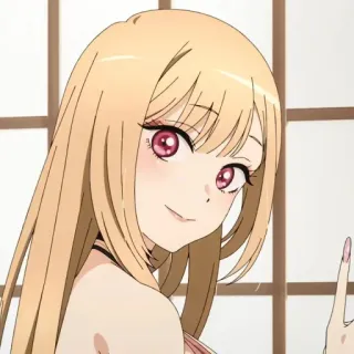 😐 8b32ea03 ragazza anime, capelli biondi, carina, sorridente telegram sticker