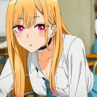 🎃 068ad3f8 Marin Kitagawa My Dress-Up Darling anime, girl, cute, portrait, cartoon whatsapp sticker