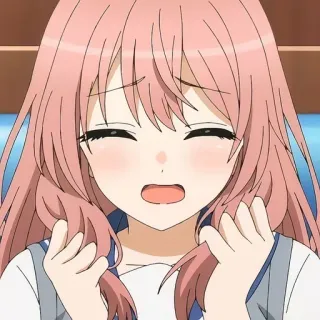 🎃 1cb7f4ec anime, girl, pink hair, cute, happy whatsapp sticker