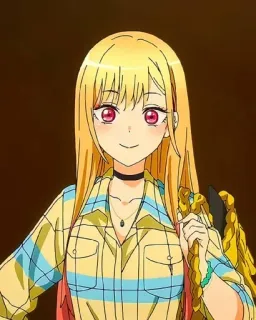 🎃 24ba55e9 Marin Kitagawa My Dress-Up Darling anime, girl, blonde, Marin Kitagawa, My Dress-Up Darling, cosplay, cute whatsapp sticker