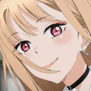 🎃 2883a20d Marin Kitagawa My Dress-Up Darling anime, girl, smiling, blonde, cute, kawaii whatsapp sticker