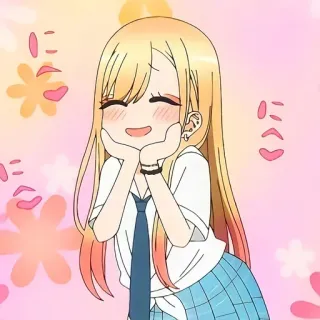 🎃 58f091cb にこ anime, girl, school uniform, cute, happy, smile whatsapp sticker