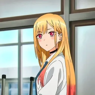 🎃 6035f534 Marin Kitagawa My Dress-Up Darling anime, girl, blonde hair, character, Marin Kitagawa, My Dress-Up Darling whatsapp sticker