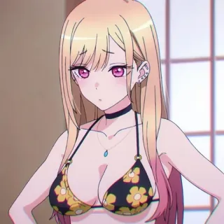 🎃 b9d5d341 Marin Kitagawa My Dress-Up Darling anime, girl, bikini, character, my dress-up darling, marin kitagawa whatsapp sticker