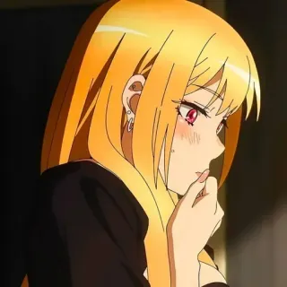 🎃 e2d1d753 Marin Kitagawa My Dress-Up Darling anime, blonde, girl, cute, manga whatsapp sticker