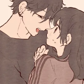 ❤️ 2f386e93 Anime, Romantik, Paar, Illustration, Süß whatsapp sticker