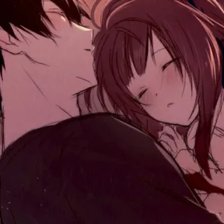 ❤️ 90c7ebba Anime, Paar, Schlafend, Süß, Romantisch, Liebe whatsapp sticker