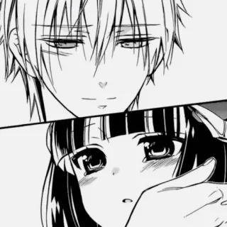 ❤️ b64ffef5 Anime, Manga, Traurig, Paar, Schwarzweiß whatsapp sticker