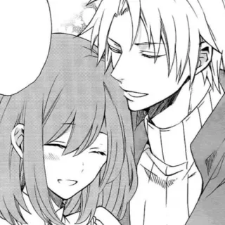 ❤️ bba8d1d0 Anime, Manga, Paar, lächelnd, Cartoon whatsapp sticker