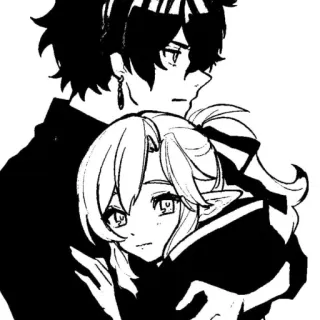 ❤️ bd46c4a3 Anime, Kunst, Charakter, Umarmung, Illustration, Manga whatsapp sticker