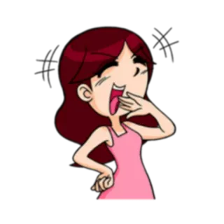 😏 355ed33c Cartoon, Frau, lachend, fröhlich, Sticker, weiblich, Mädchen whatsapp sticker