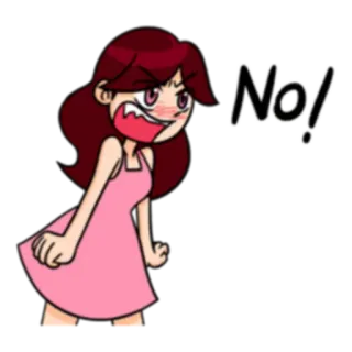🚫 452a88dd No! Cartoon, Frau, Wütend, Nein, Ablehnung whatsapp sticker