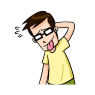 😅 d7be5cdf Cartoon, albern, lustig, Zunge rausstrecken, Brille whatsapp sticker