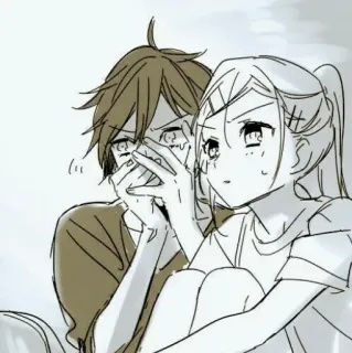 🕸 116f75db Anime, Casal, Triste, Chorando whatsapp sticker