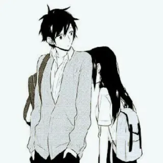 🕸 84e932fd anime, casal, romance, escola, amor, alunos, menino, menina whatsapp sticker