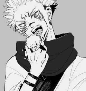 🕷 ead8da94 Ryomen Sukuna Jujutsu Kaisen Anime, Manga, Verfluchter Geist, Bösewicht, Essen whatsapp sticker