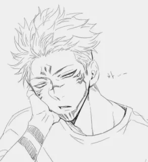 🕷 fd0ae171 Ryomen Sukuna Jujutsu Kaisen 하... Anime, Manga, müde, Sukuna, Jujutsu Kaisen, schlafend, Zauberer, verflucht whatsapp sticker