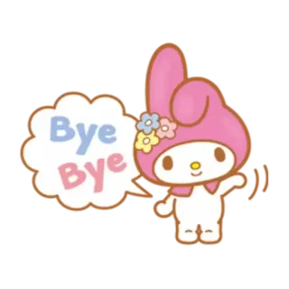 ✳️ 163fb27f My Melody Bye Bye My Melody, Sanrio, cute, kawaii, cartoon, character, farewell, goodbye telegram sticker