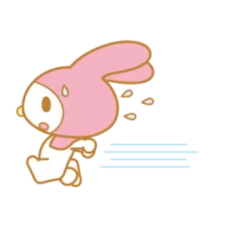 ✳️ 1895d9ff My Melody cartoon, Sanrio, kawaii, running, cute, sticker telegram sticker