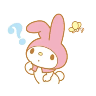 ✳️ 35e0f77e My Melody My Melody, Sanrio, question mark, cute, rabbit, pink telegram sticker