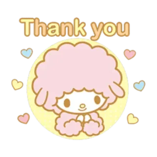 ✳️ 7e8213b3 Thank you thank you, cute, character, hearts, greeting telegram sticker