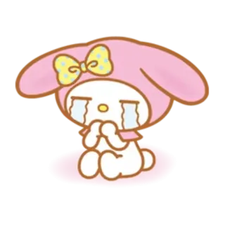 ✳️ aee83d8f My Melody My Melody, Sanrio, kawaii, cute, bunny, crying telegram sticker